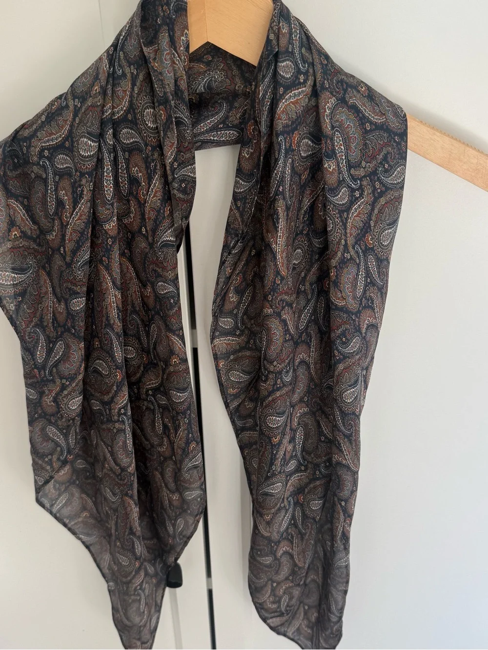 Aritzia Loren Silk Large Scarf Paisley Admiral